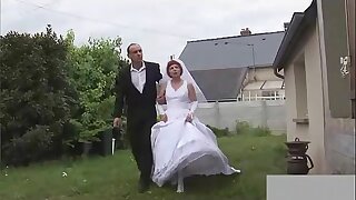 Granny fisted with nuptial dress